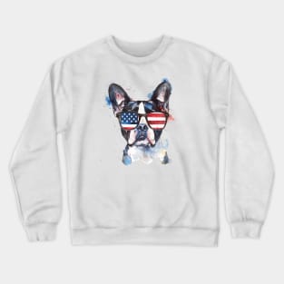 Boston Terrier 'Merica Sunglasses Crewneck Sweatshirt